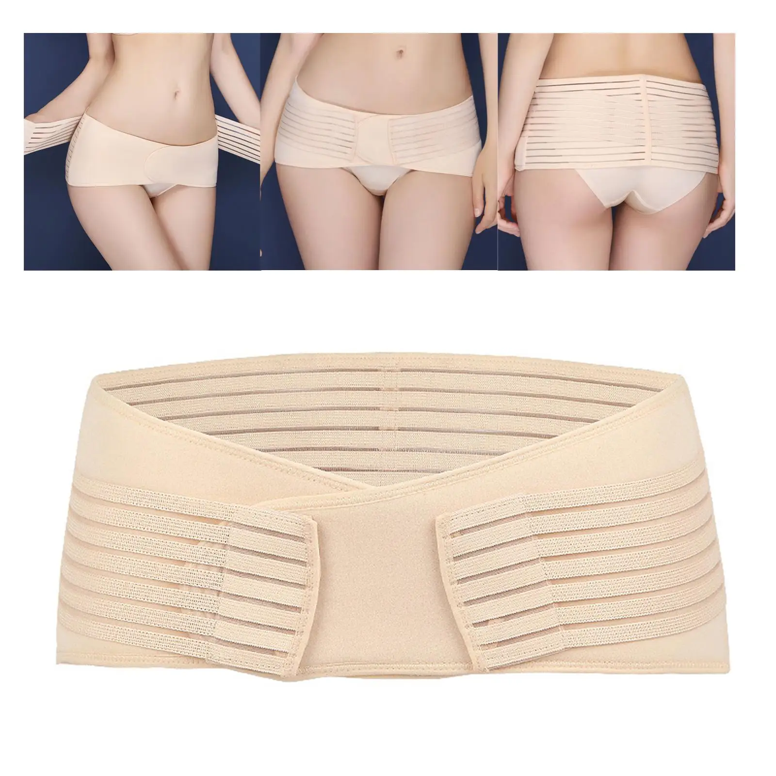 2x Sabuk Penyangga Sendi Sakroiliaka Anti Selip, Penyangga Pasca Melahirkan, Tali Penstabil, Pembentuk Tubuh untuk Wanita, Penyangga Tulang Belakang Bawah