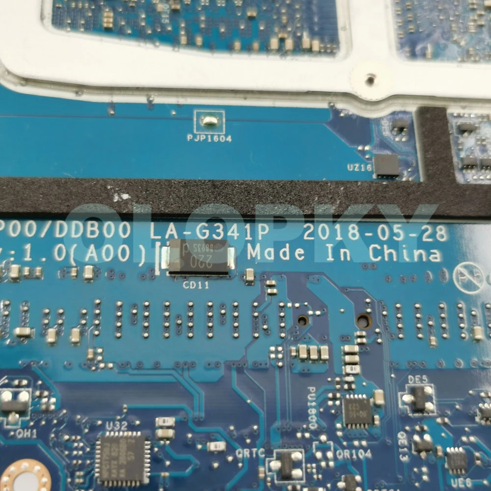 CN-0F3DC8  LA-G341P Mainboard With I5-8300H I7-8750H CPU  For DELL XPS 15 9570 Precision 5530 Laptop Motherboard  GTX1050TI GPU