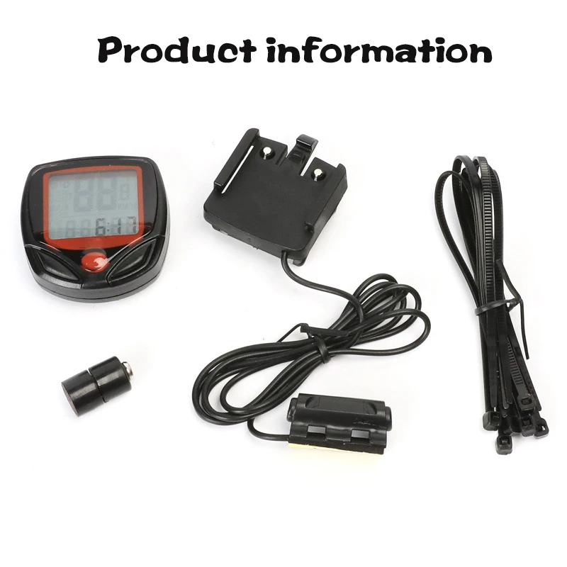 Wired Bicycle Speedometer Odometer Cycle Computer LCD Display for Bikes Pedometer