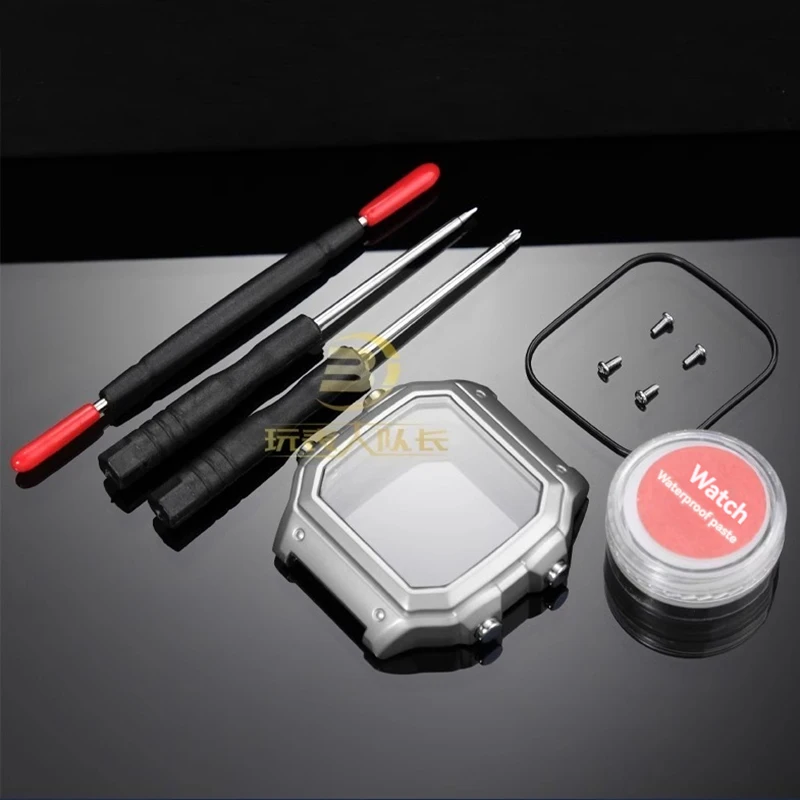 AE1200 Case Mod Kit for Casio 3299 AE-1200 AE-1200wh AE1300 Bezel Glass Stainless Steel Calfskin Vintage Cowhide Watch Strap