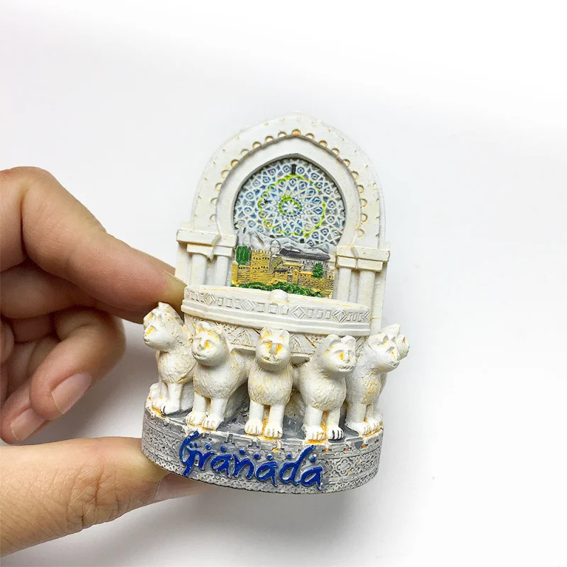 

Granada, Spain Landmark Lion Courtyard Magnetic Refrigerator Magnet Travel Souvenir Home Decoration Gift