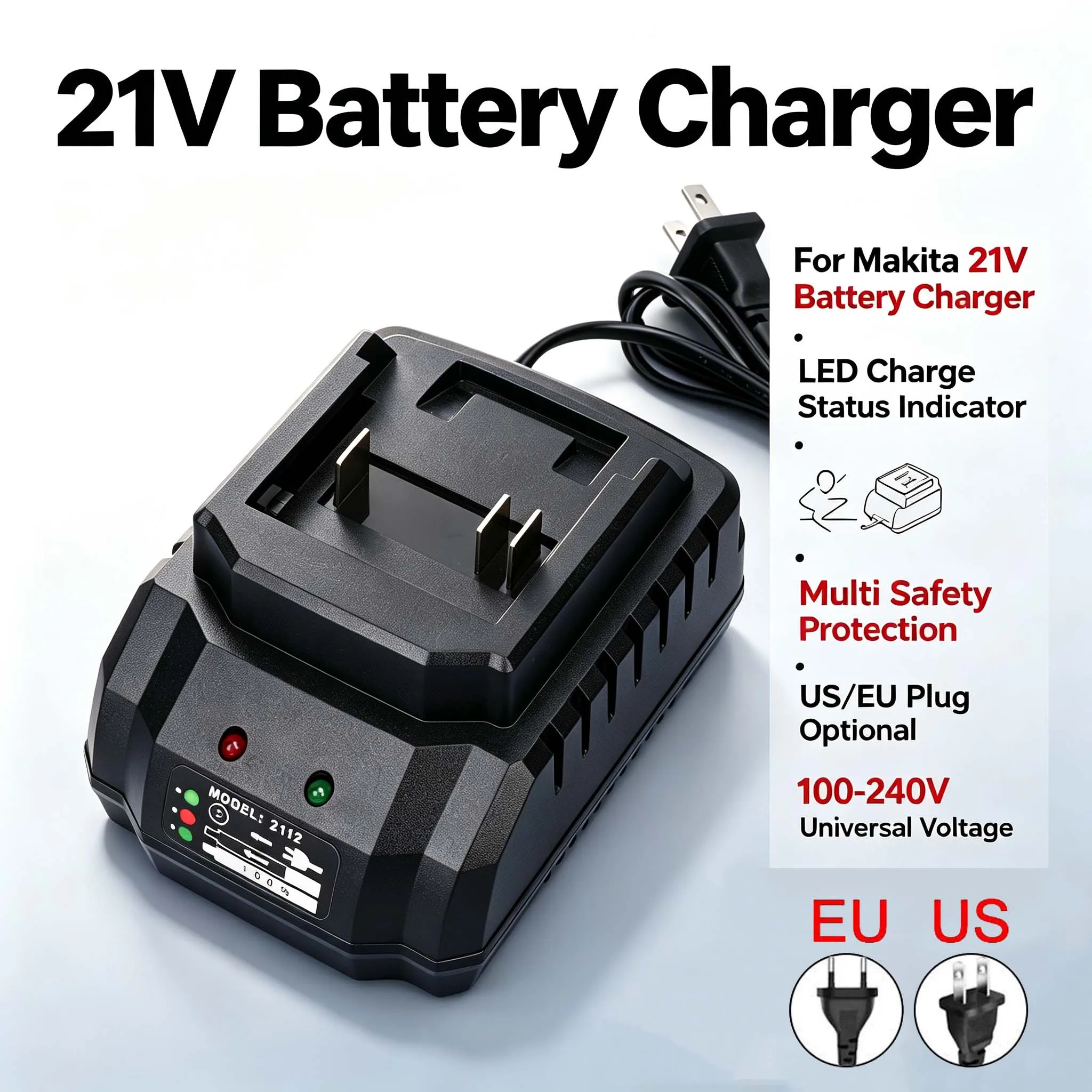 21V 18V EU Us Charger for Makita Electric Drill wrench Angle Grinder Charger Electric Tool Battery Charger Replacement Part