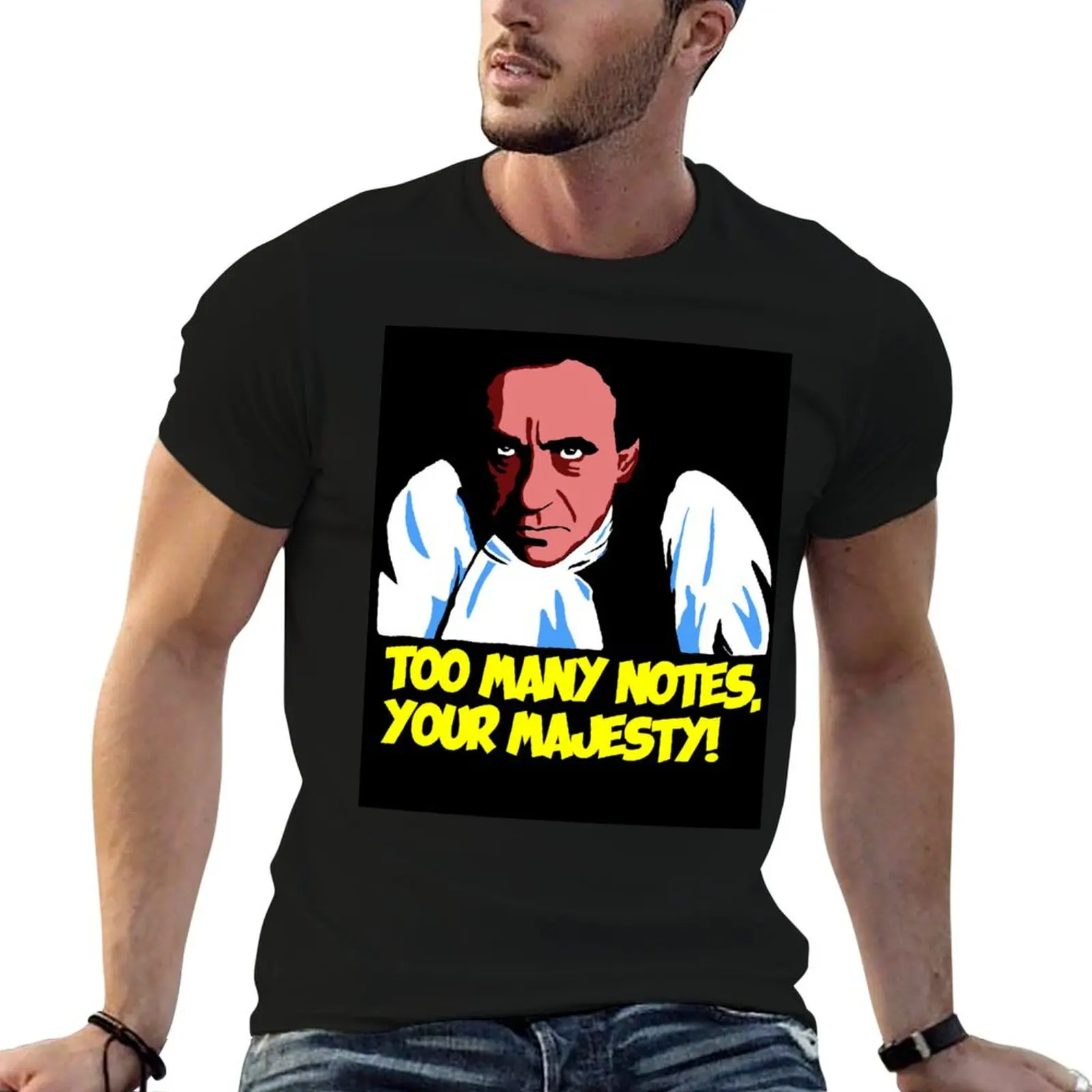 Trop de notes, Votre Majesté ! (With Background) T-shirt imprimé pour homme, t-shirts décontractés pour homme