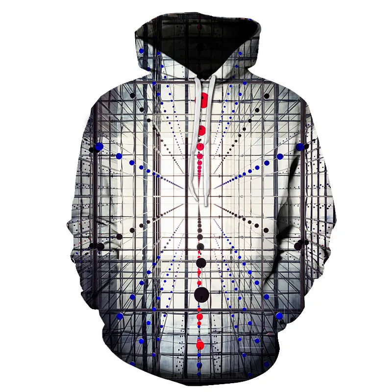 

Line Art Abstract Element 3D Printing Pattern Hooded Sweater Long-Sleeved Spring/Autumn New Men/Women Couples 3D Hooded Pullover