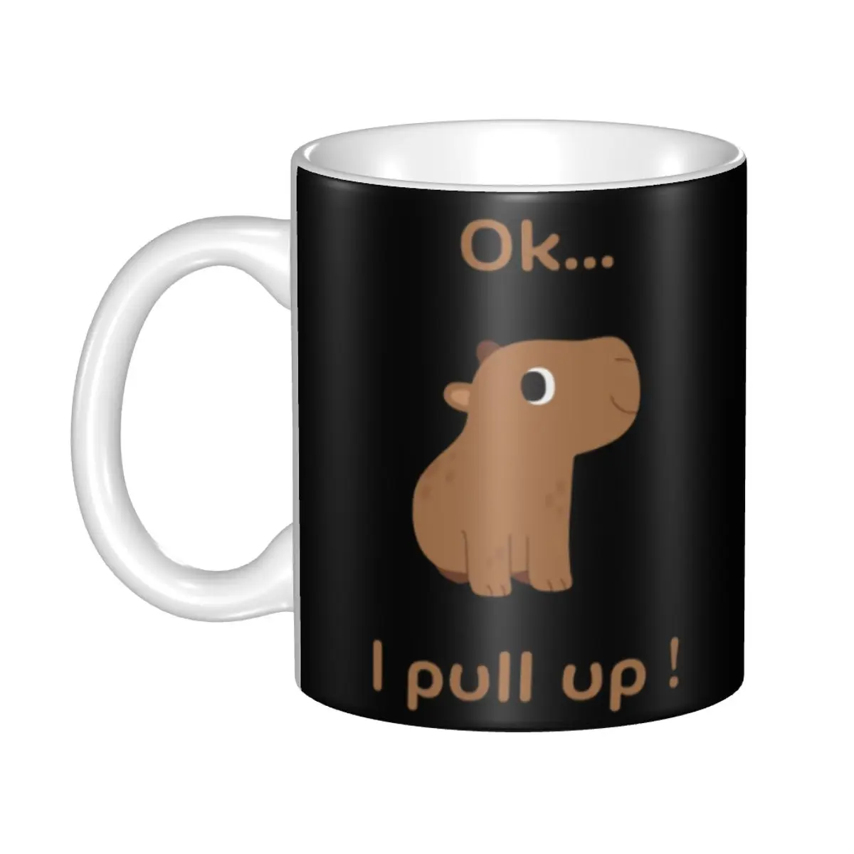 Ok Saya Pull Up Capybara Coffee Mugs DIY Personalized Ceramic Mug Creative Gift