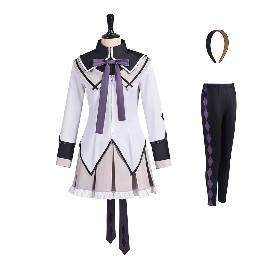 Akemi Homura Cosplay Magical Girl Cosplay White Middle School Uniform Cosplay Anime Akemi Homura Suit Girls Halloween Costume