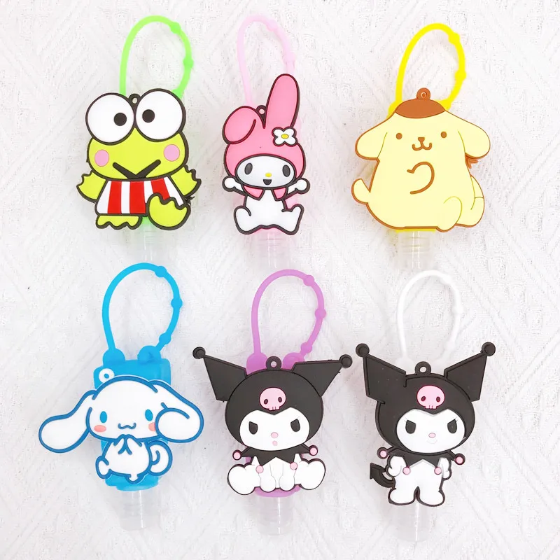 

Sanrio Kuromi Mymelody Purin Cinnamoroll Keroppi Hand Sanitizer Empty Bottle Go Out Portable Can Hang Hand Sanitizer Bottle