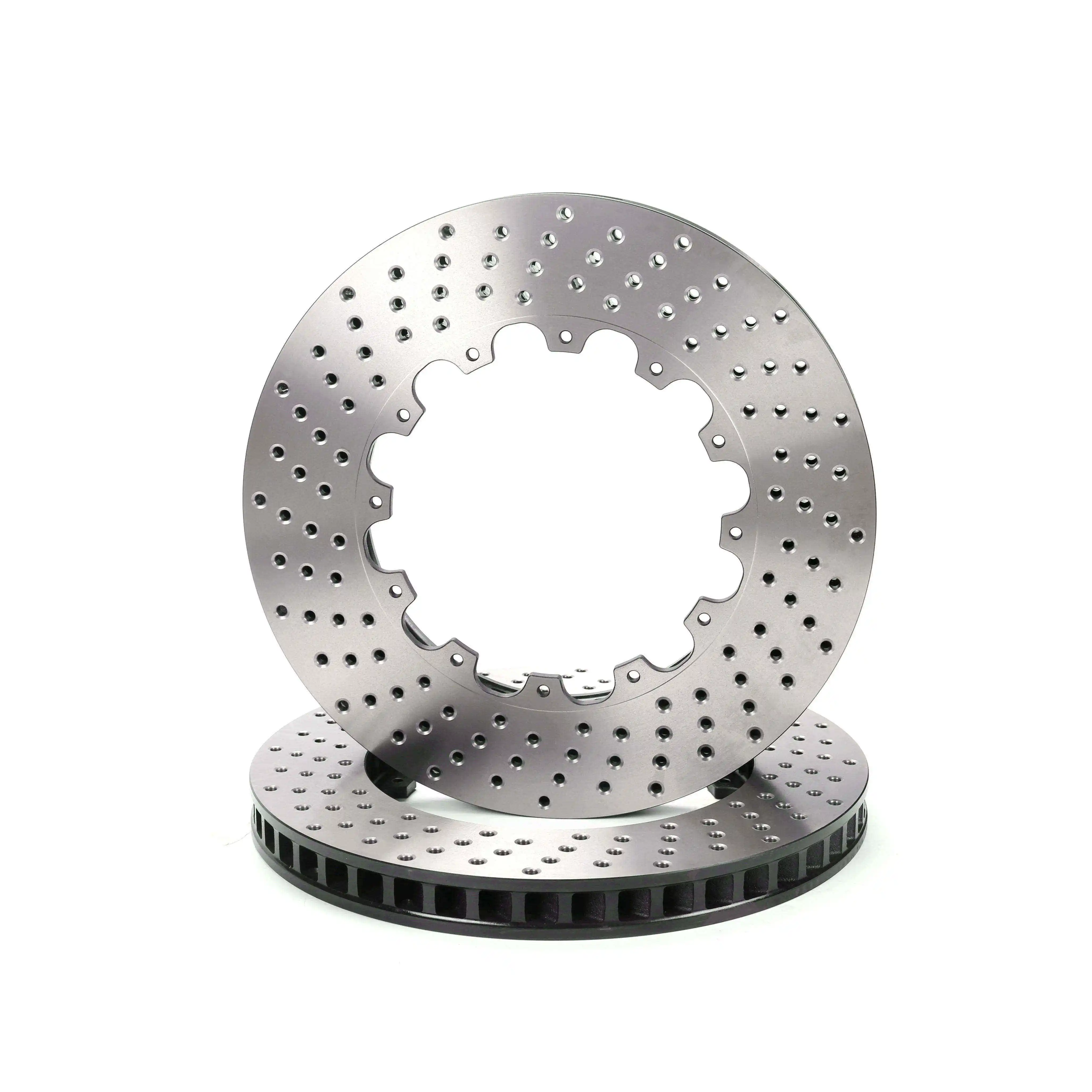 Customized Carbon Ceramic Brake Disc Rotor 370mm*36mm K72 Carbon Fiber Brake Disc Drilling and Slotting Modified Brake Disc