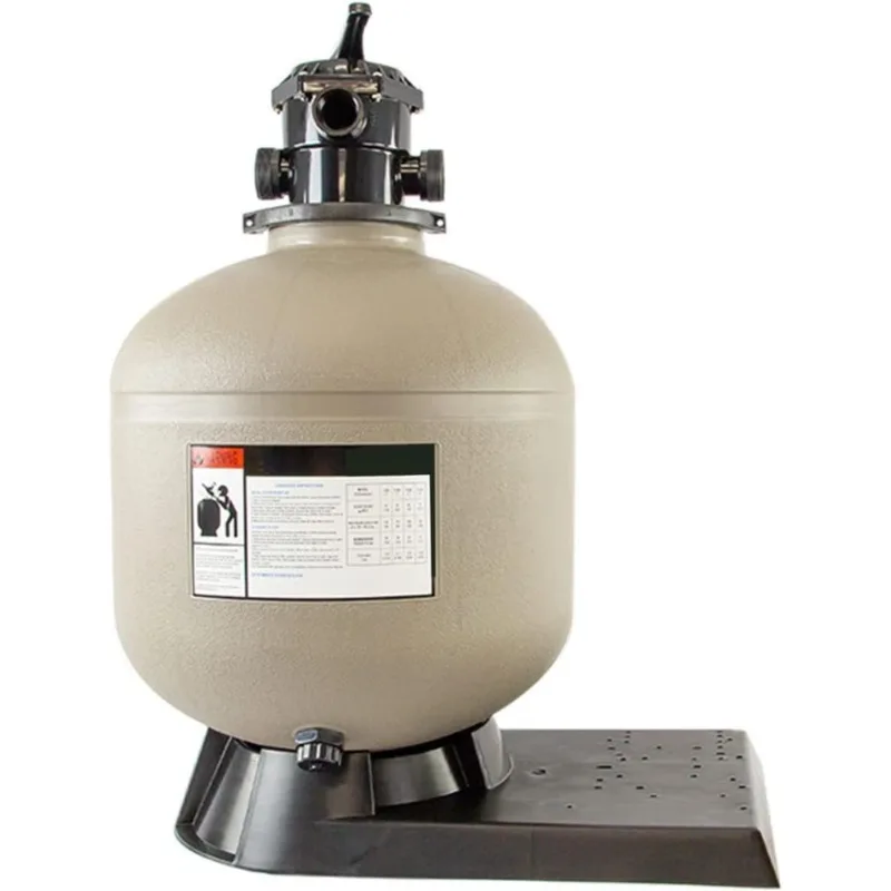 

23 Inch Above Ground Pool Sand Filter with Multi-Port Valve Long Base Compatible for Standard Pumps 280 lbs Sand Capacity Up