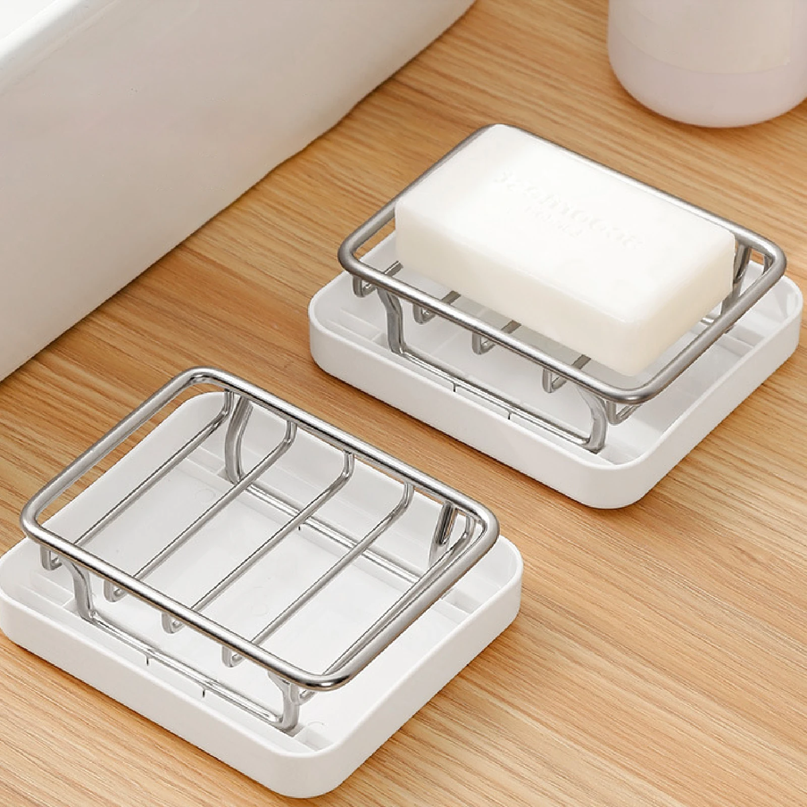 

Soap Holder Storage Essentials Efficient Space Saving Household Double Layer Rustproof Stainless Steel Soap Dispenser Organizer