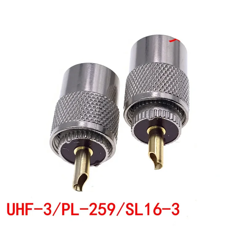 5PCS  UHF-3 PL-259 crimping RG58/RG142 RF line SL16 crimping joint UHF three piece set RF head