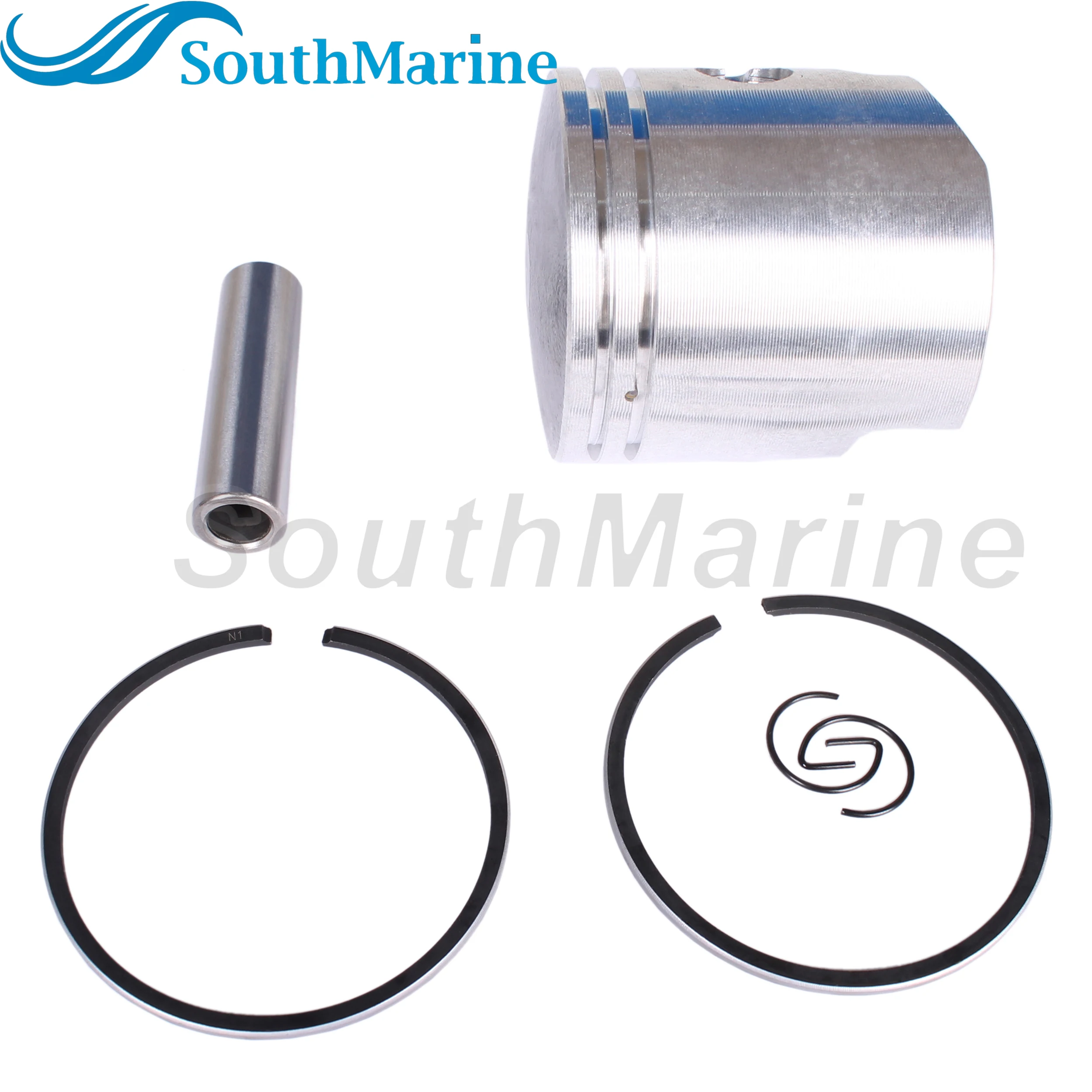 Boat Engine 12110-93130 12110-93111 12110-93140 STD Piston Set & 12140-93140 Ring (2mm) for Suzuki 9.9HP 15HP DT9.9 DT15, 59mm S