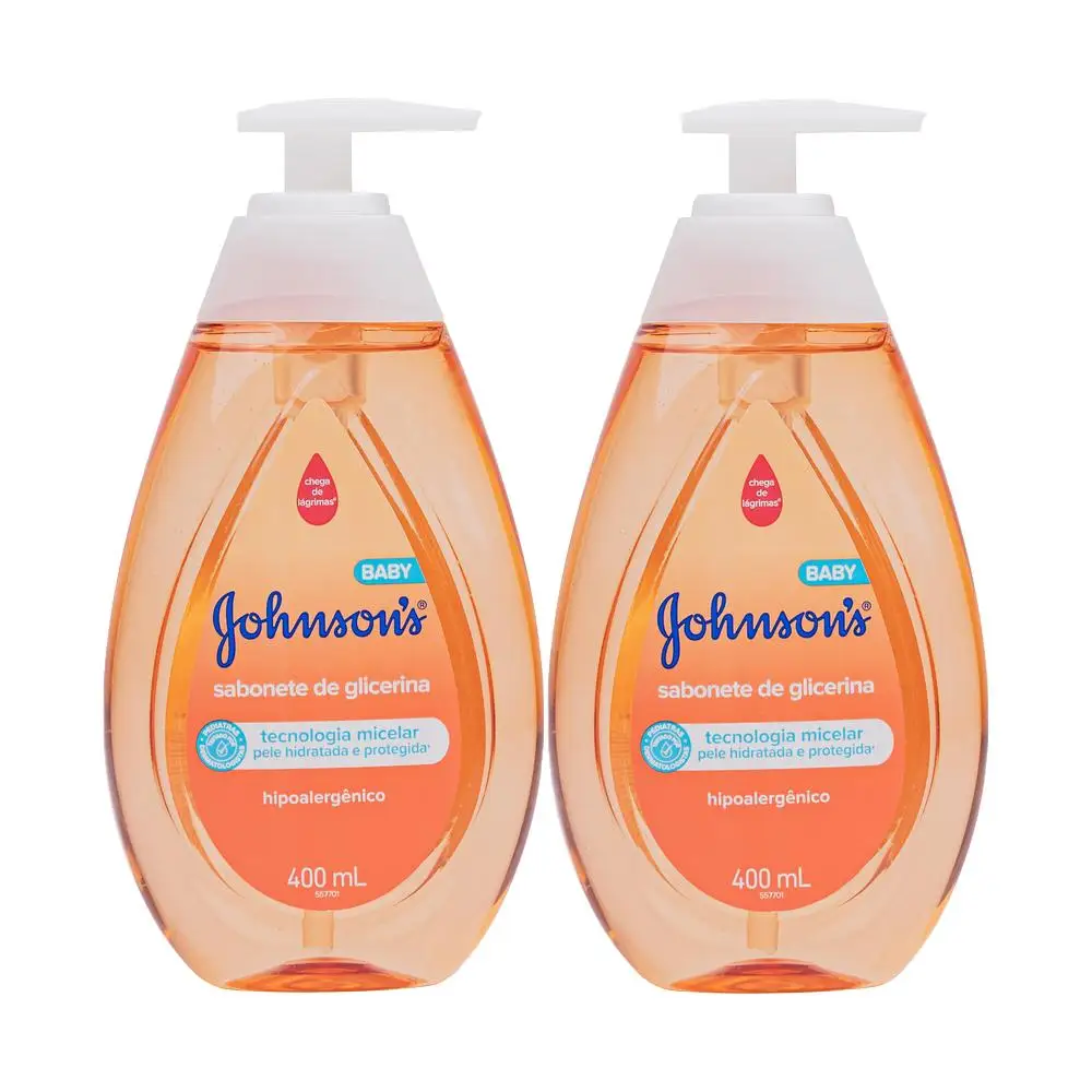 Kit 2 Liquid Soap Johnson's Baby Head Feet 400ml