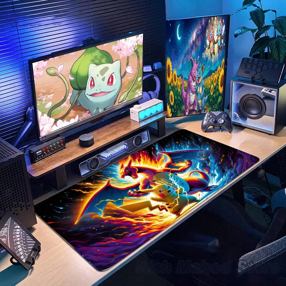 Pokemon Anime Large Desk Mouse Pad Rubber Gaming Keyboard Mat Anti Slip HD Laptop Mousepad