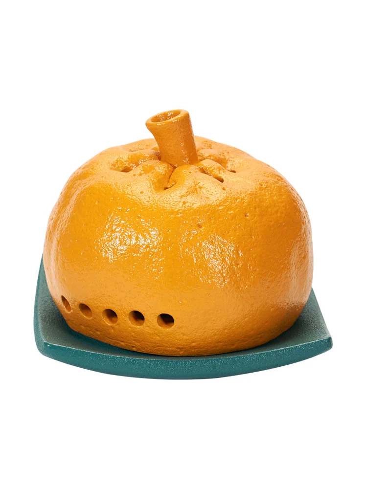 Incense Coil Burner Ceramic Underglaze RetroChinese Home Indoor Desktop DecorationSandalwood Moxibustion Orange CreativeModeling