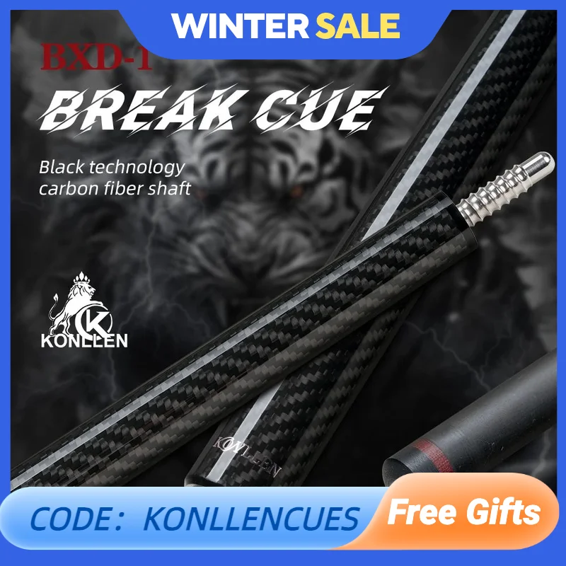 KONLLEN Break cue Pool cue Stick 13mm Tip Carbon Fiber Shaft Punch Cue  58