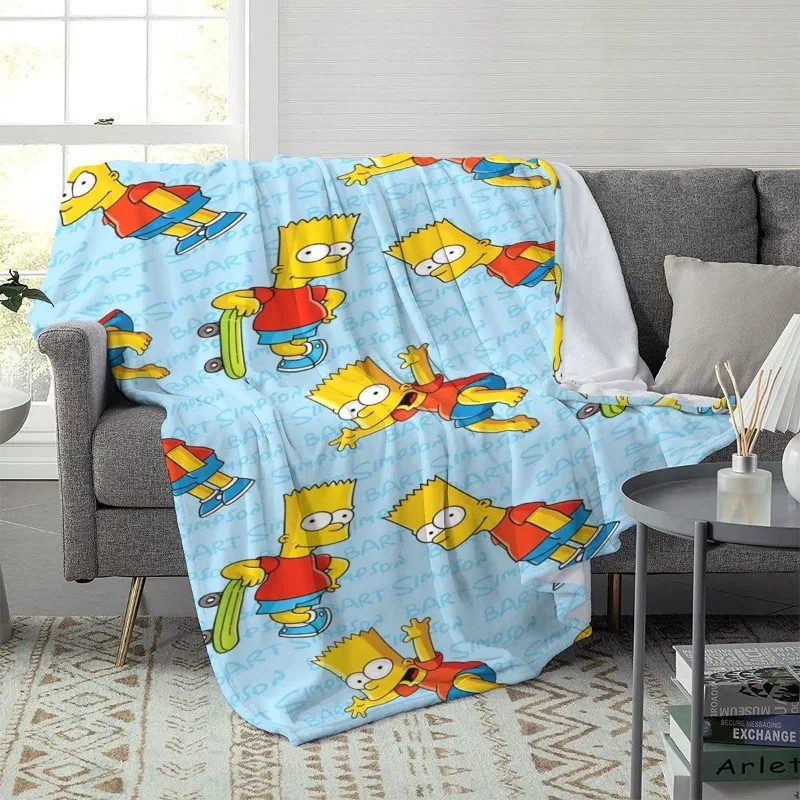 Neue The Simpsons Homer Bart Lisa Abe Kreative Cartoon-Flanelldecke Weiche und bequeme Decke für die Mittagspause und für klimatisierte Räume – Detail 2