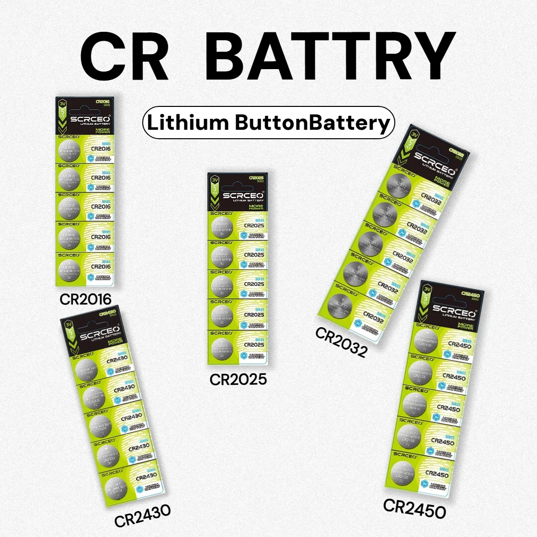 

CR2032 CR2025 CR2016 CR2430 CR2450 Lithium Button Batteries 3V Coin Cell for Watch Car Remote Control Calculator