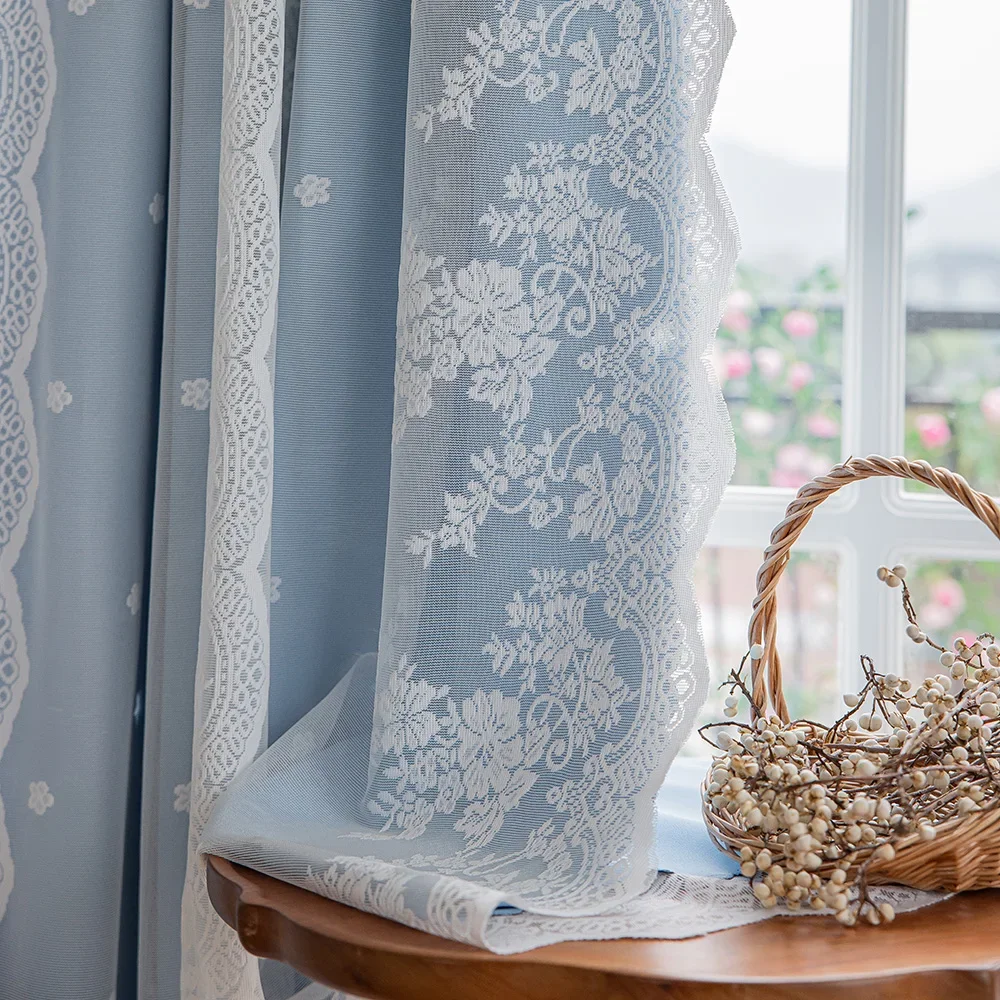 

1 шт., кружевная плотная занавеска, полая ткань со звездами, Advanced Sense, стиль принцессы, спальня, гостиная, оконный экран, встроенный французский