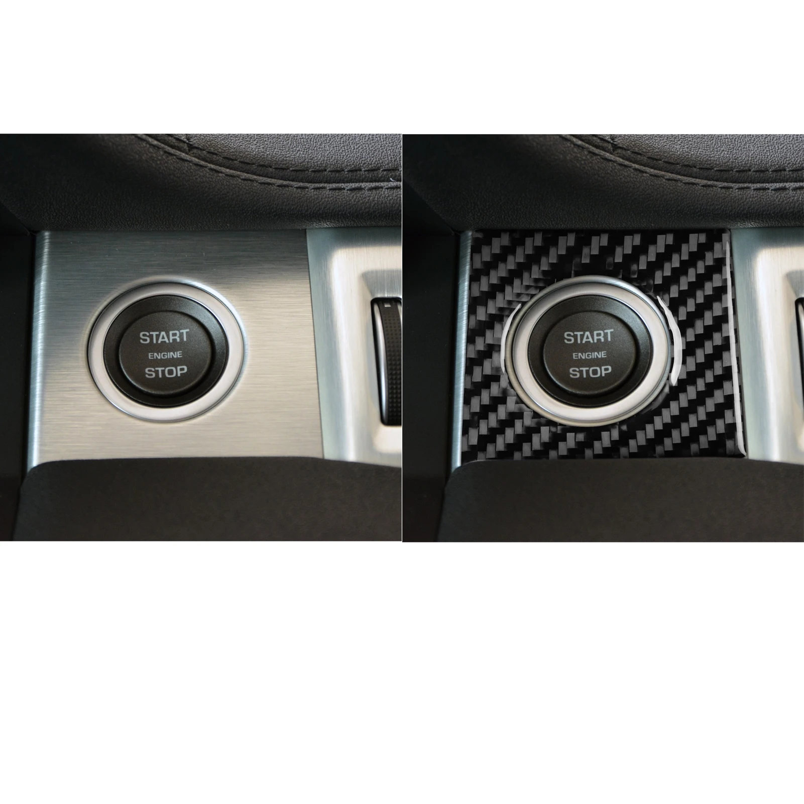 Real Soft Carbon Fiber For Range Rover Evoque 2012-2018 Car Engine Start Trim Customizable Car Sticker Interior Accessories
