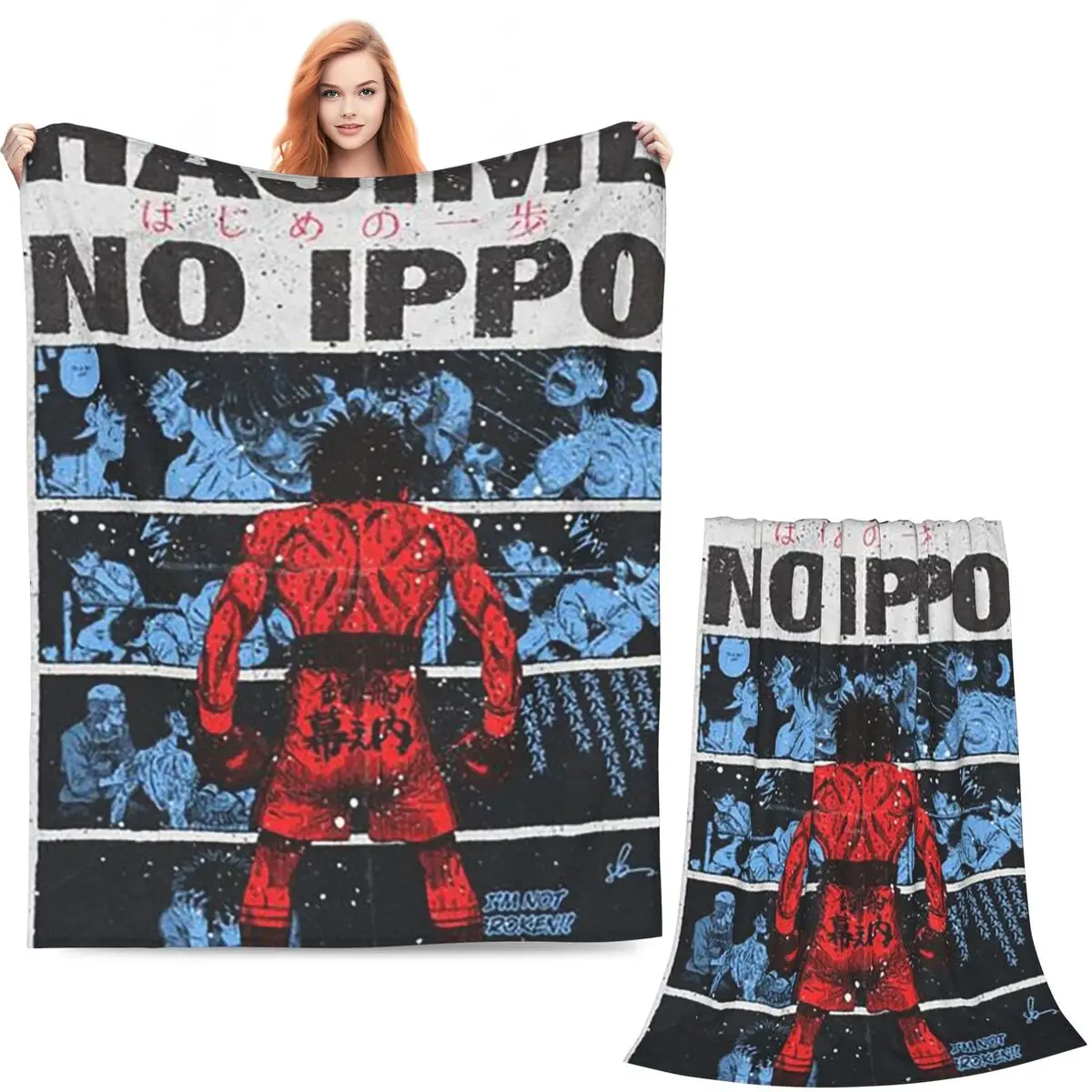 Anime Hajime No Ippo Kamogawa Boxing Gym KBG Makunouchi Takamura Blanket Soft Warm Flannel Throw for Bed Picnic Travel Home Sofa