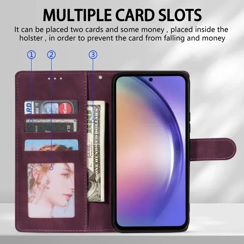 Wallet Magnetic Flip Leather Case For Samsung Galaxy A05s A06 A07 A13 A14 A15 A16 A17 A26 A34 A35 A36 A51 A52 A53 A54 A55 A56