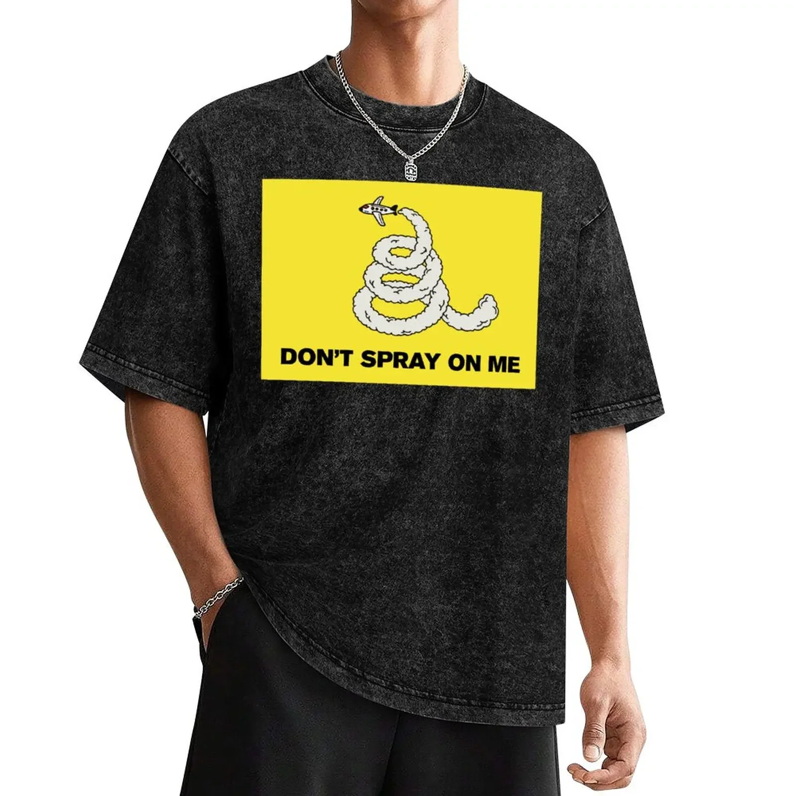 

Don't Spray On Me - Chemtrail Gadsden Flag T-Shirt cheap stuff graphics plus sizes oversized t shirt men