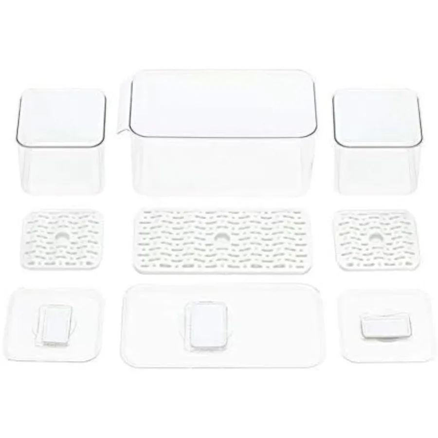 صناديق تخزين الطعام لإنتاج الثلاجة من Slideep، صناديق تنظيم الثلاجة والفريزر القابلة للتكديس مع تصريف قابل للإزالة