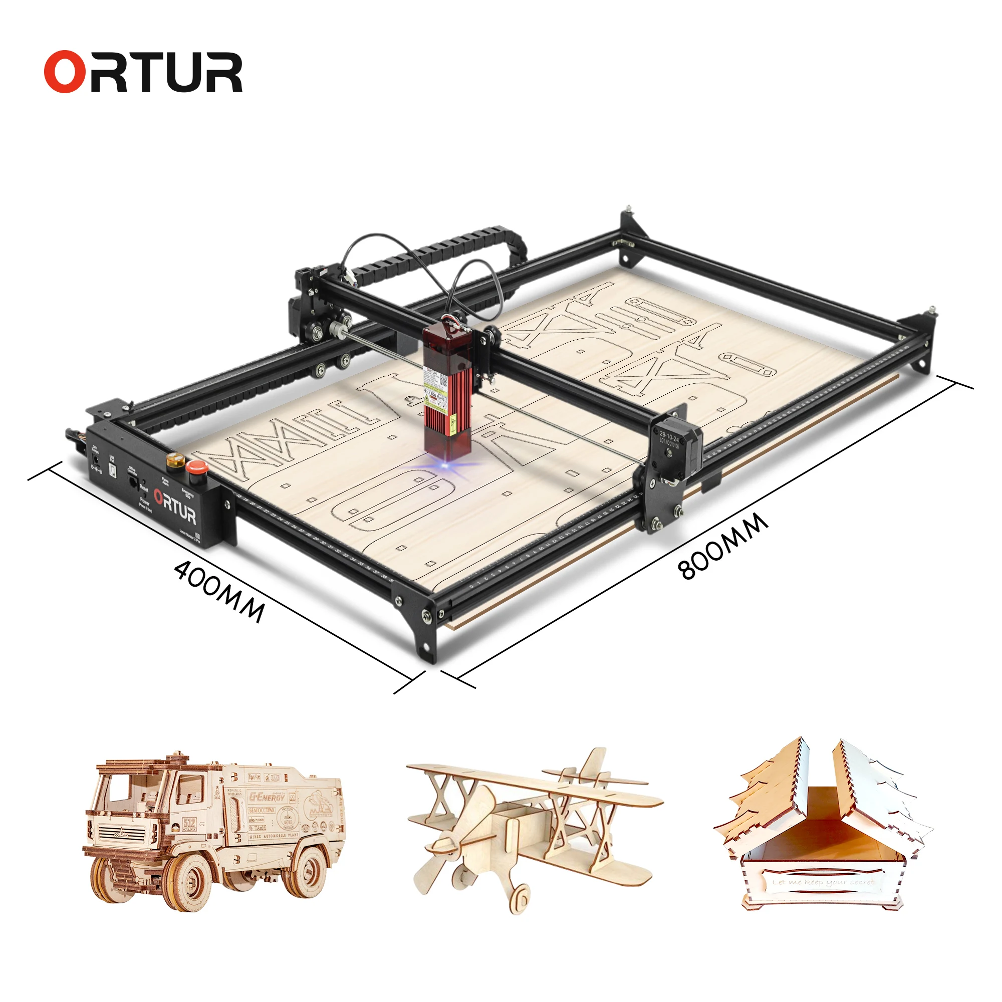 Ortur Lazer Master 2 Pro Desktop CNC Laser Engraver Area Expansion Kit 31.5 X15.7\'\' Y-axis Extension Frame 800*400mm DIY Tools