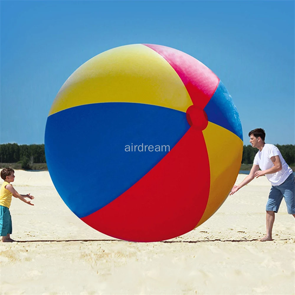 Giant Inflatable Beach Balls 6.5 Feet Blow up Rainbow Color Thickened Pvc Water Balls for Summer Party Fun Water Games toy