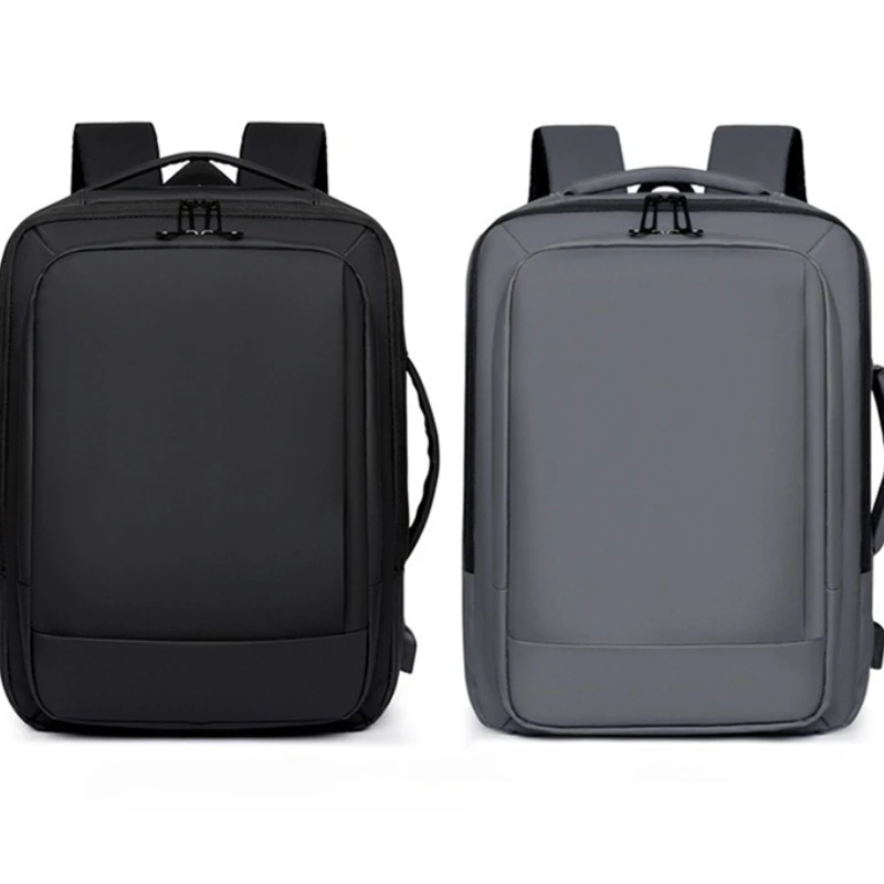 New Men's Backpack Fashionable High-quality Lightweight Expandable Backpack Solid Color Multifunctional Business Travel Backpack