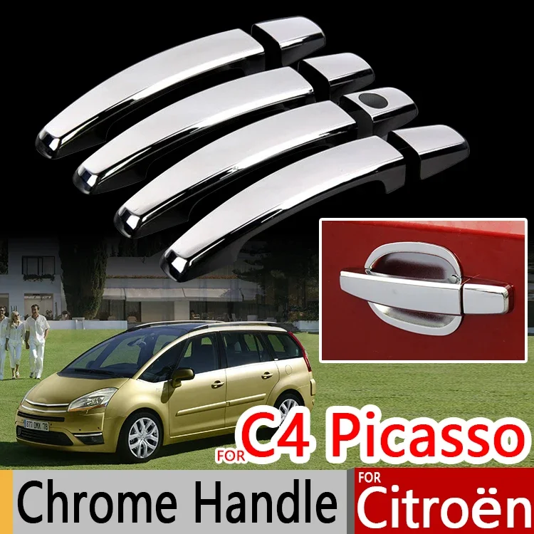 

Chrome Handle Covers Trim Set for Citroen C4 Picasso 2006-2013 Grand C4 Picasso Accessories Stickers Car Styling 2007 2009 2011