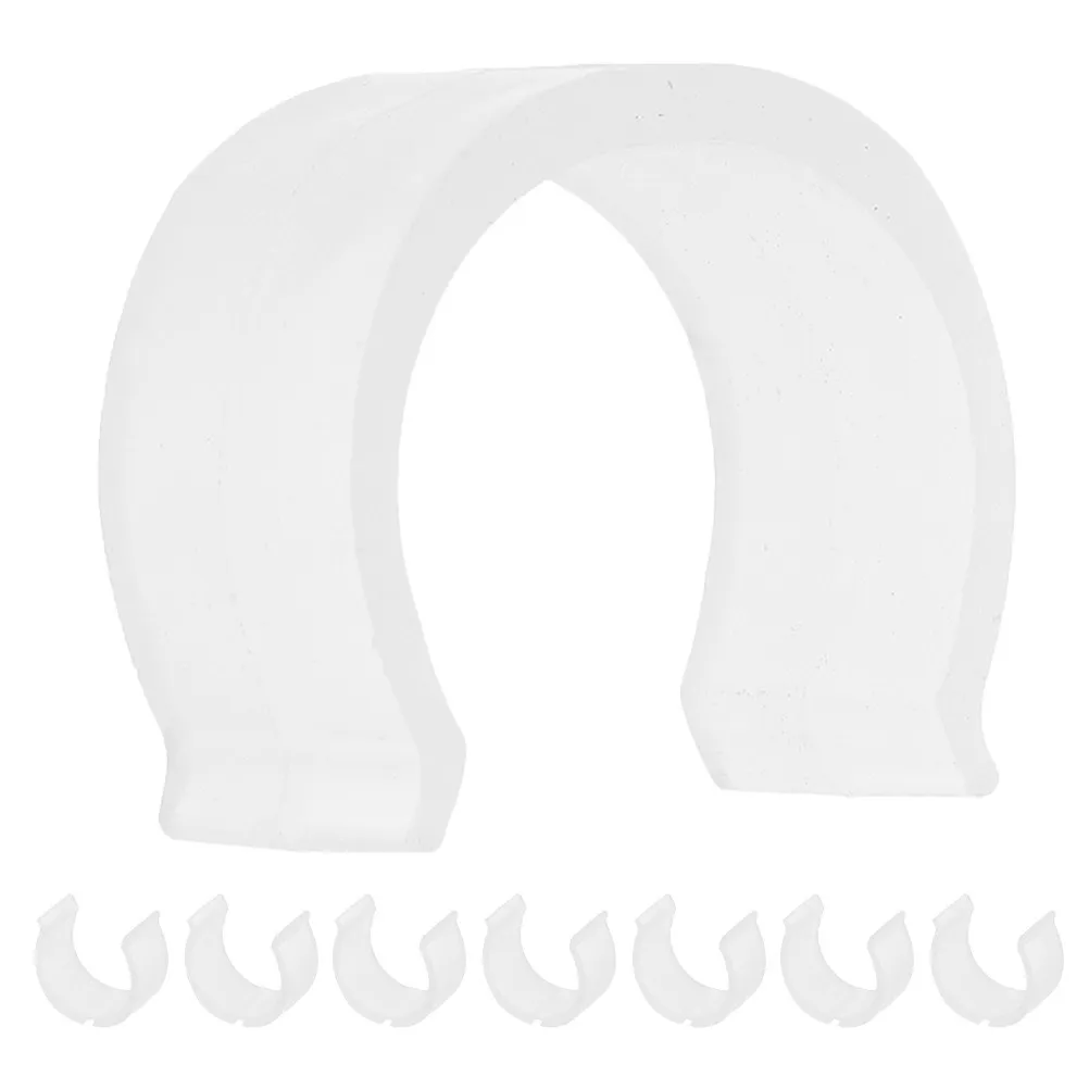 8Pcs Curtain Rod Brackets Plastic Buckle U-Shaped Non-Slip Pads for 26-28Mm Ceiling Mount Shower Curtain Rod Holder Window Decor