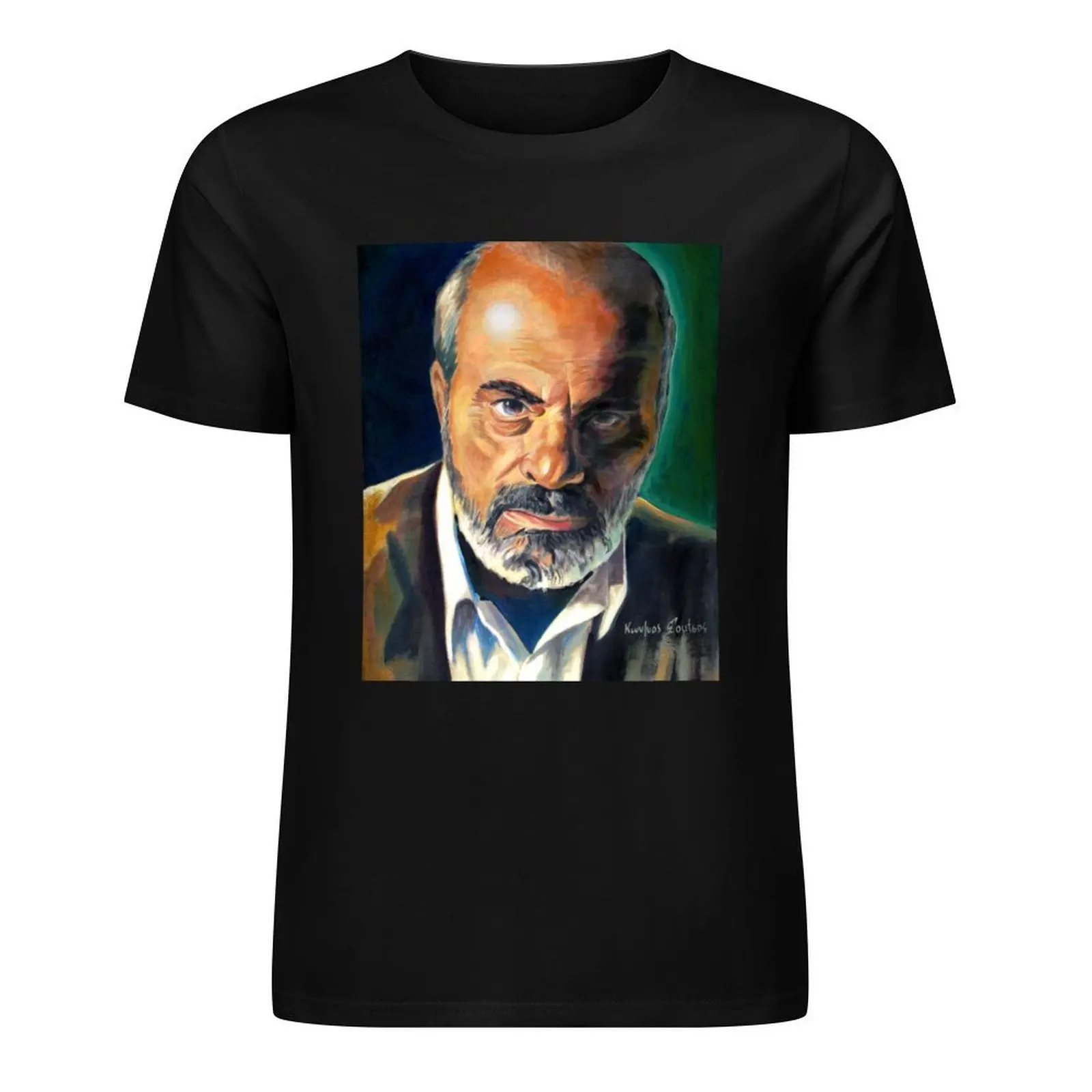 

Stelios Kazantzidis portrait painting T-Shirt sweat shirts graphic tee boys whites men graphic t shirts