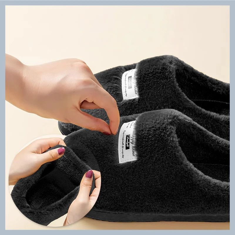 

2025 Cotton Slippe Men's Cotton Slippers for Home Autumn and Winter Indoor Warmth Low Pack Thick Heel Anti Slip Cotton Slippers