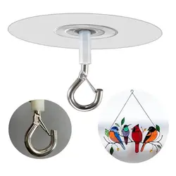 Multifunctional Self-Adhesive Ceiling Hook Water Resistant Strong Bearing Wall Hooks Transparent Metal Hooks