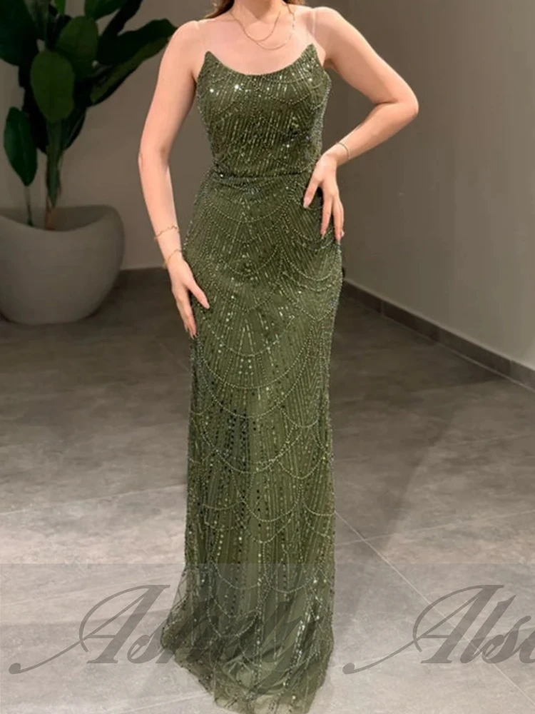 A2513 Elegancka Granatowa Suknia Wieczorowa Damska z Perłami Syrena Długa Do Podłogi na Wesele, Imprezę, Bal, Okazję, Szyta na Miarę