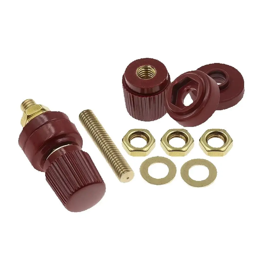 M6 Terminals Brass Posts Terminal Blocks Type 333 Thread Screw Red and Black 6mm