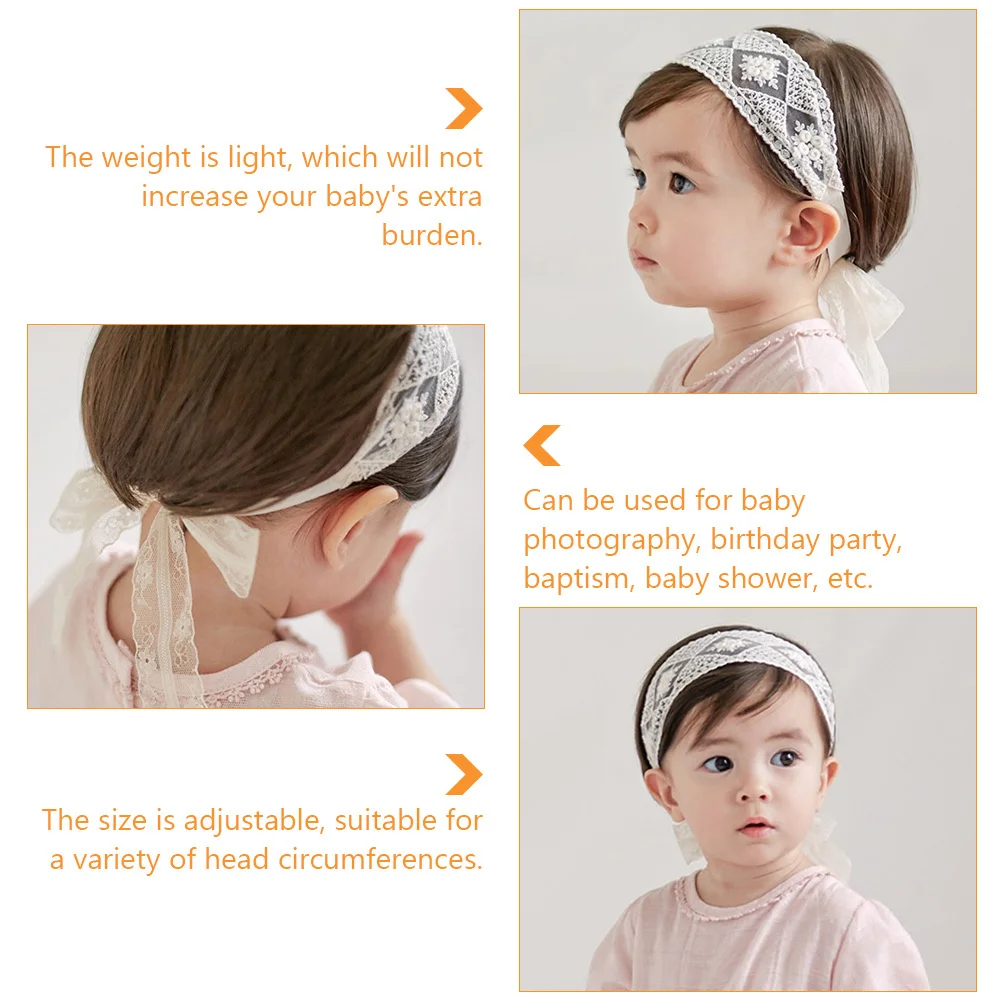 

2pcs Princess Headbands Lace Headbands Cotton Hair Bands Soft Adjustable Photo Prop Shower Gift Turban
