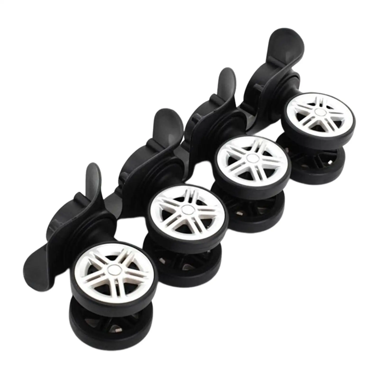 4Pcs Mute Replacement Luggage Wheels Strong Bearing Capacity Black Universal Casters for Travel Box Trolley Suitcase Accessory