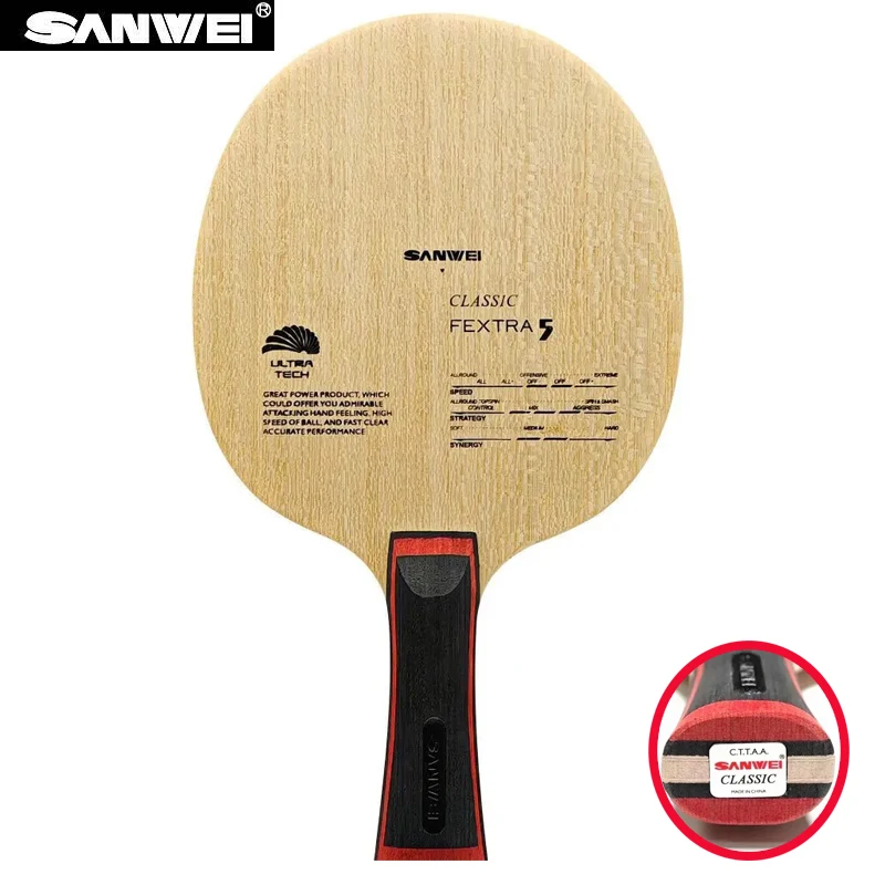 

Original SANWEI FEXTRA 5 Table Tennis Blade FL/CS 5 Ply Wood All-around Ultra Tech SANWEI Ping Pong Racket Bat Paddle