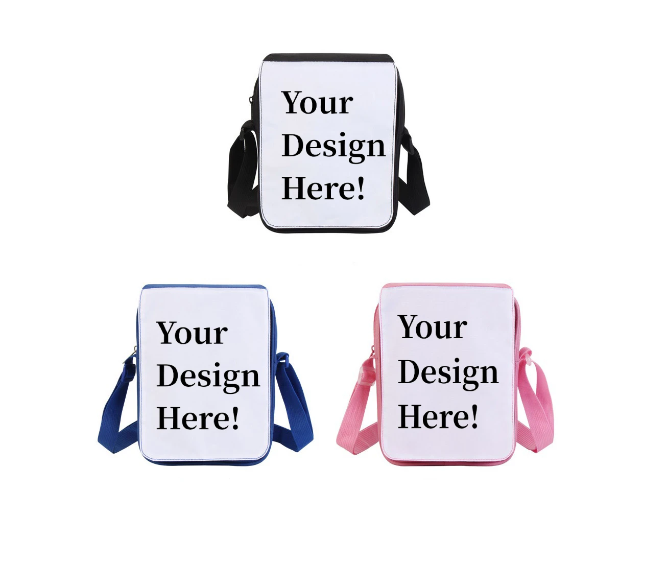 Sublimation Custom Logo Print Shoulder Bag Small Polyester Cosmetic Crossbody Bag Sublimation Messenger Bags