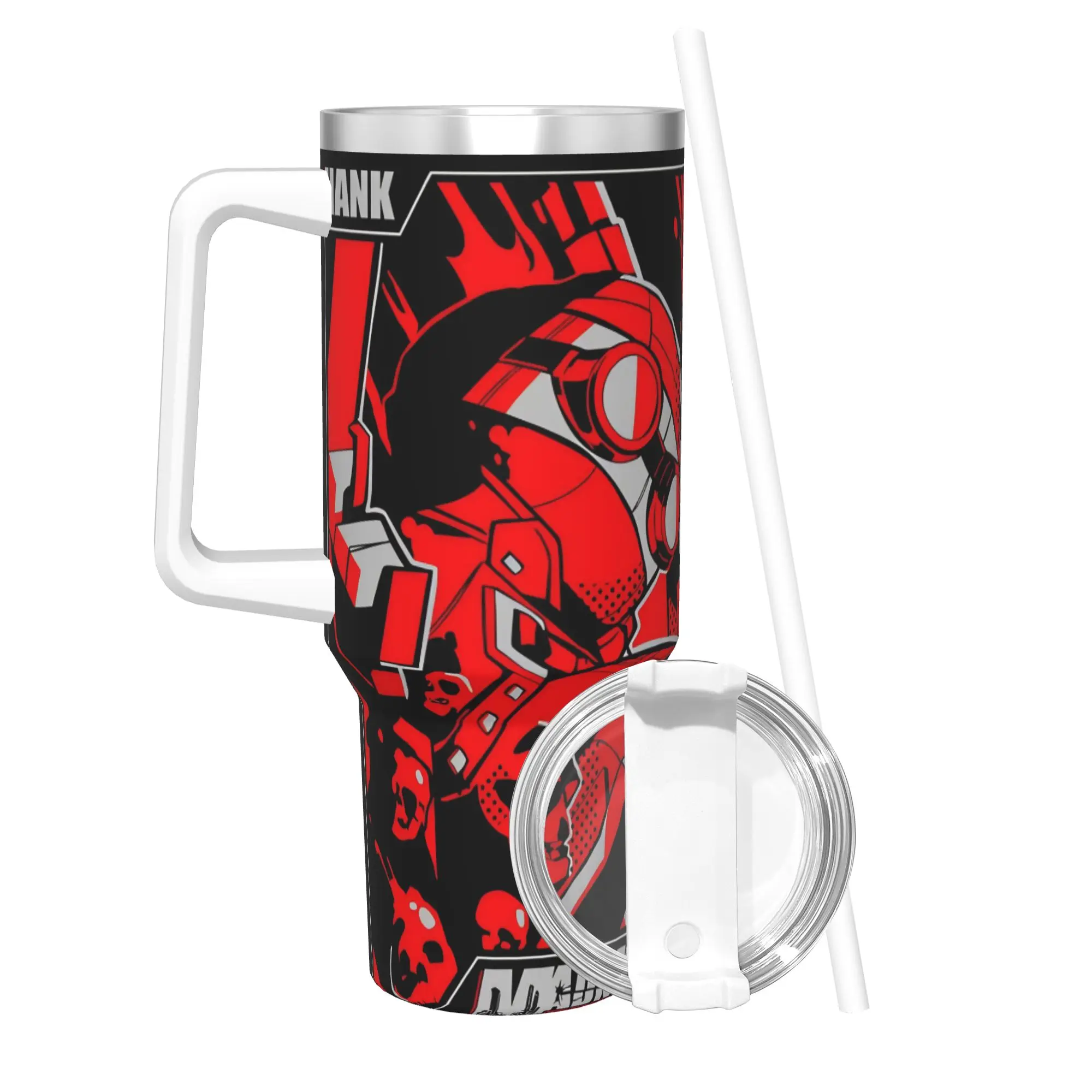 MADNESS COMBAT Hank Tumbler With Straw  Stainless Steel Tumblers Cup Double Wall Vacuum Insulated for Cold Or Hot 40oz