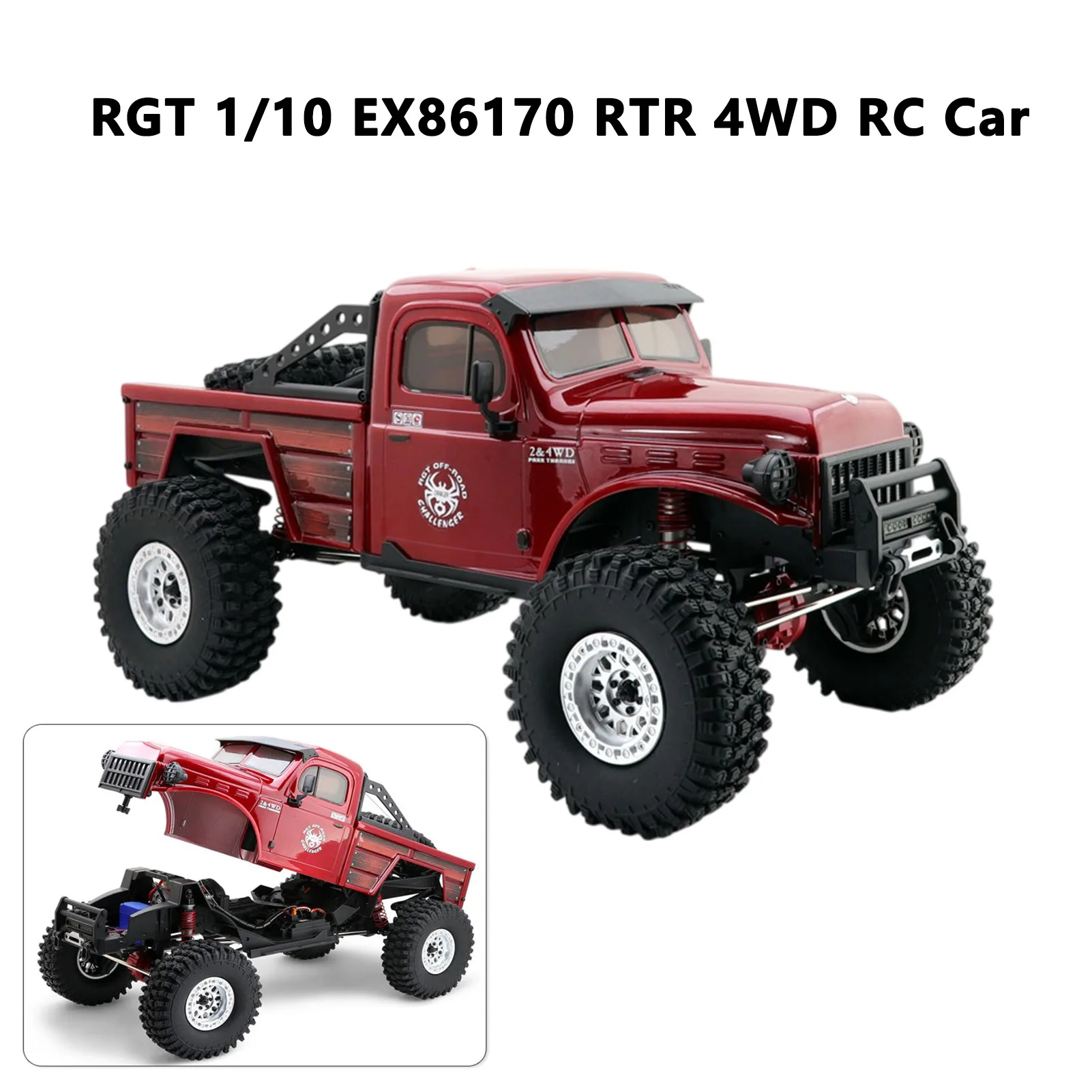 

RGT 1/10 EX86170 RTR Автомобиль с дистанционным управлением Альпинистская внедорожная модель 2,4 ГГц Высокоскоростная дверная ось Электрический 4WD игрушки с дистанционным управлением
