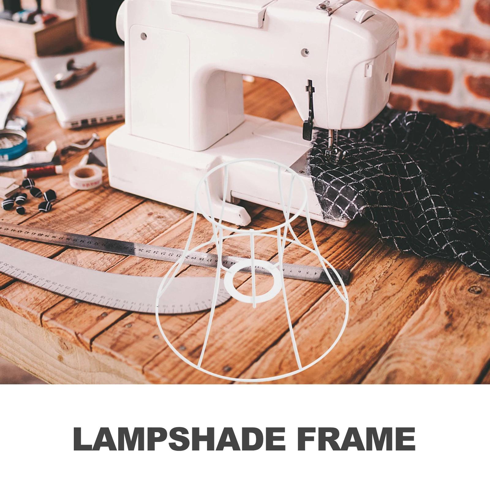 

Lampshade Frame Iron DIY Light Shade Holder for Table Lamp Chandelier Durable Rustproof Metal Cage White 10-21cm