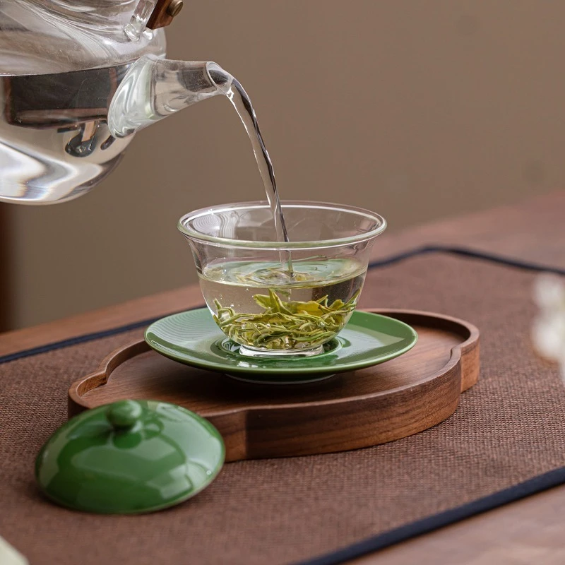Gaiwan High Temperature Resistant Glass Household Sancai Tea Green Tea Bowl High Value Kung Fu Tea Set Is Not Hot