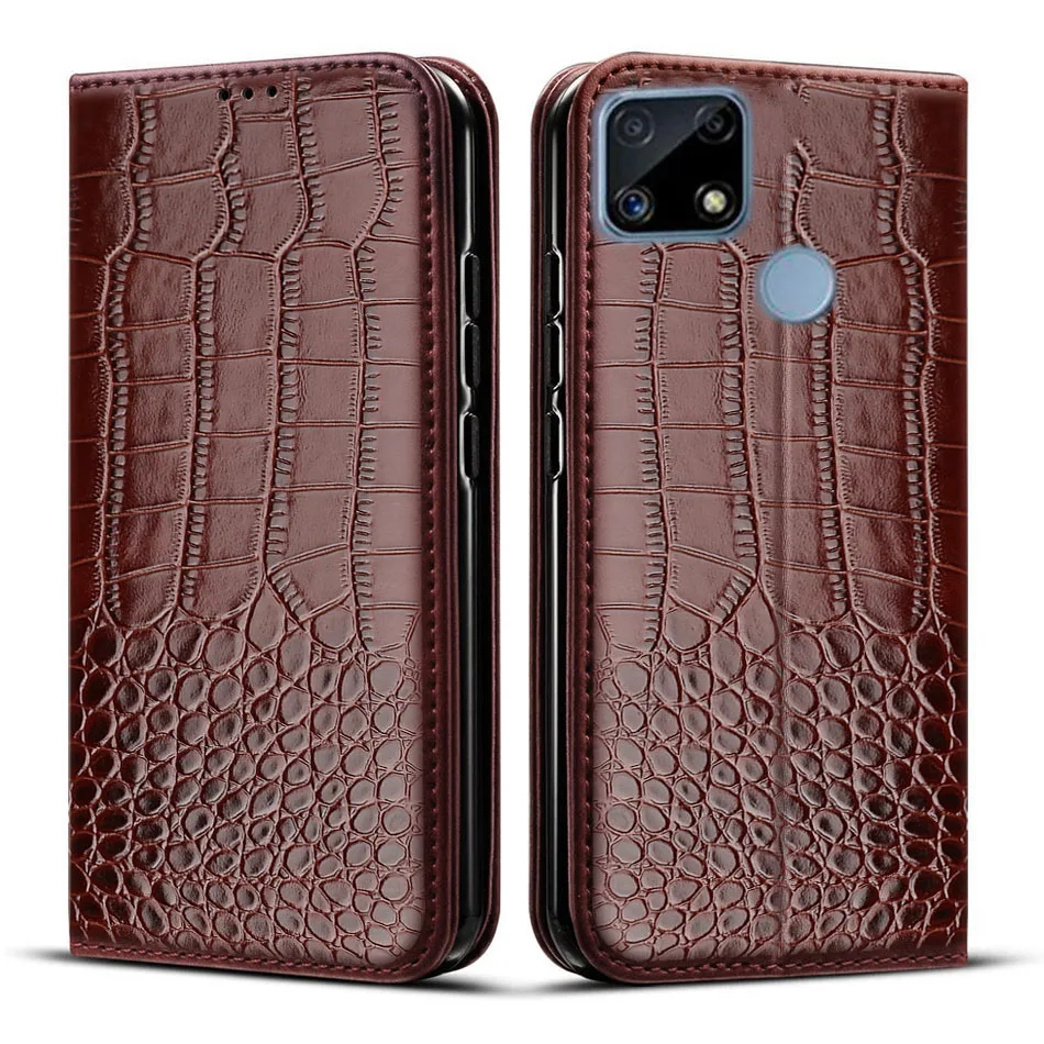 

Кожаный флип-чехол для Realme, кожаный чехол-кошелек для Realme, Narzo, 30A, Narzo20