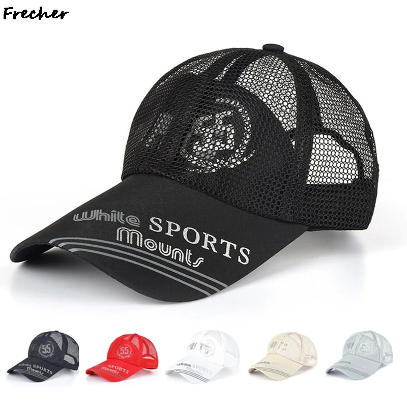 Summer Golf Caps Lightweight Hollow Mesh Baseball Cap Adjustable Buckle Snapback Hat Full Mesh Breathable Tennis Hats Visors