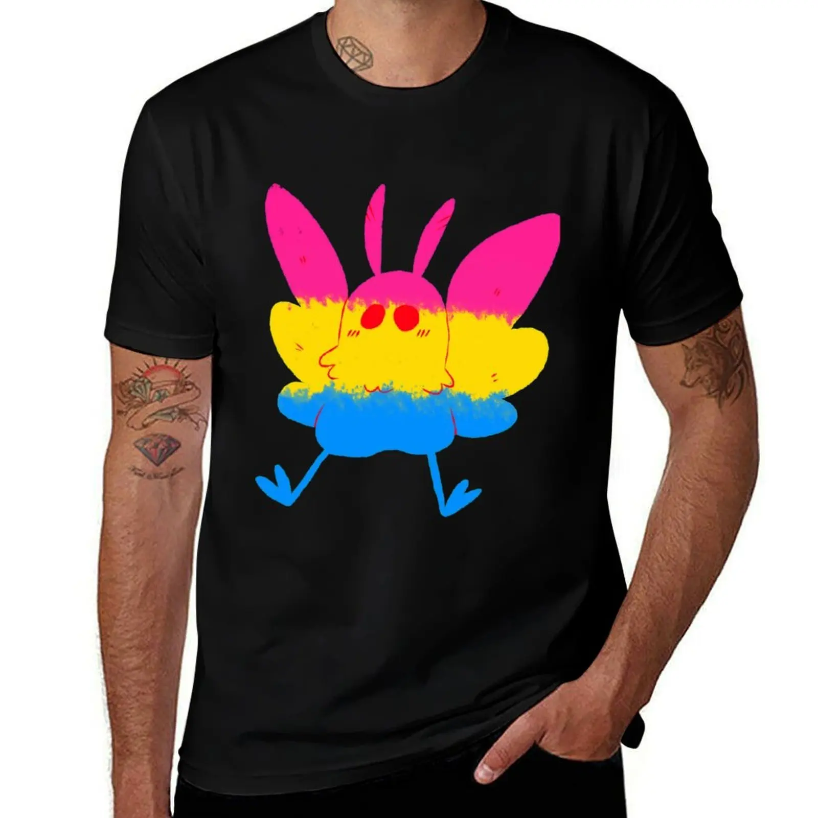 Pansexual Pride Mothman T-Shirt man t shirts cotton T-Shirt