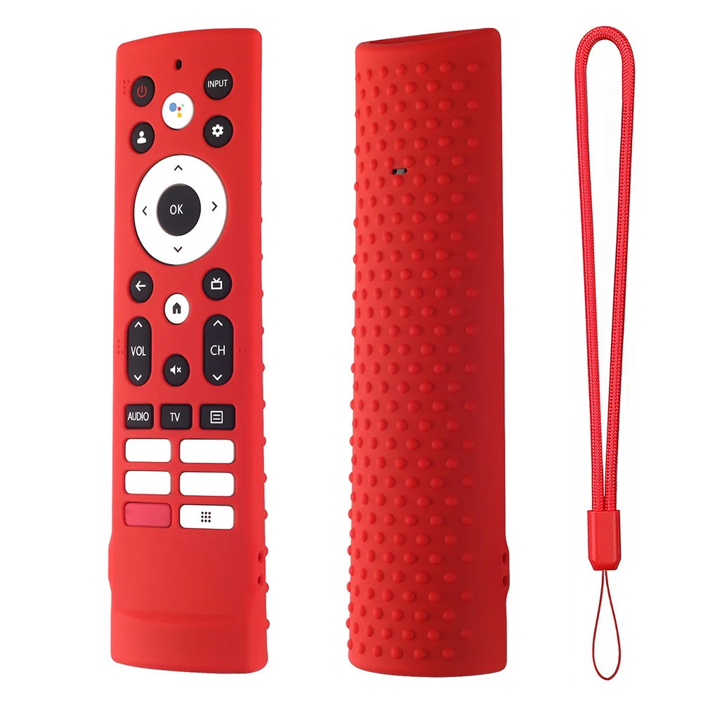 Capa protetora de silicone para hisense voz remoto erf3v90h smart tv à prova de choque capa manga com remoção cordão casos remotos